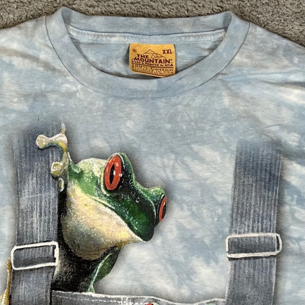 The Mountain Red Eyed Tree Frogs Overalls Tie Dye Long Sleeve Shirt XXL 2003 VTG